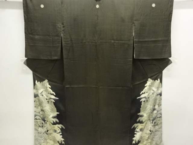 アンティーク　錦紗松鶴模様刺繍留袖